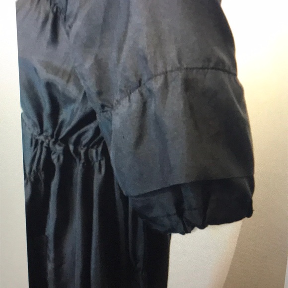 PETE & GRETA black silk ruffled dress S - Picture 6 of 8